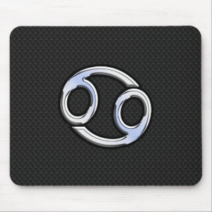 Chrome Like Cancer Zodiac Symbol on Snake Style Mouse Mat