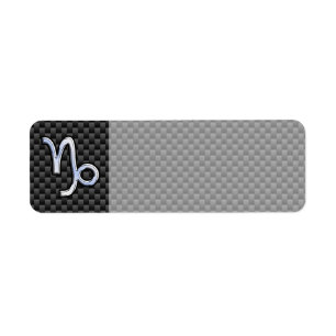 Chrome like Capricorn Zodiac Sign on Carbon Fibre