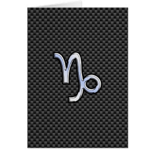 Chrome like Capricorn Zodiac Sign on Carbon Fibre
