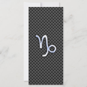 Chrome like Capricorn Zodiac Sign on Carbon Fibre