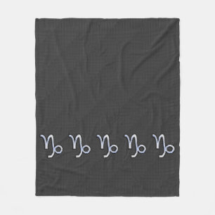 Chrome like Capricorn Zodiac Sign on Carbon Fibre Fleece Blanket