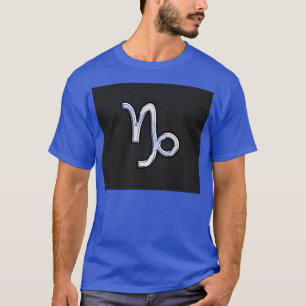 Chrome like Capricorn Zodiac Symbol on Snake Skin T-Shirt