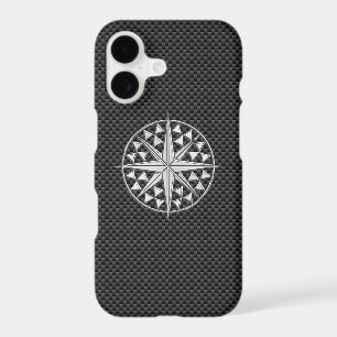 Chrome Like Compass Star on Carbon Fibre