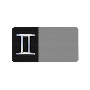 Chrome Like Gemini Zodiac Sign Label