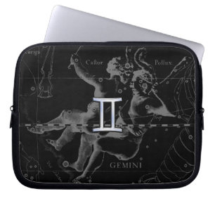 Chrome like Gemini Zodiac Sign on Hevelius Laptop Sleeve