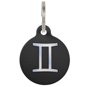 Chrome Like Gemini Zodiac Sign Pet Tag