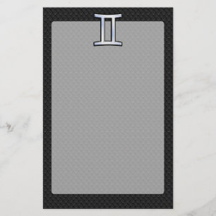 Chrome Like Gemini Zodiac Sign Stationery