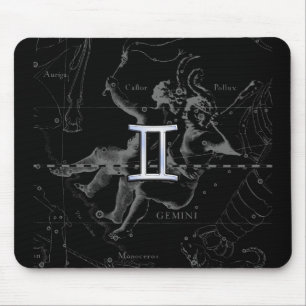 Chrome like Gemini Zodiac Symbol on Hevelius Mouse Mat