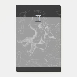 Chrome like Gemini Zodiac Symbol on Hevelius Post-it Notes