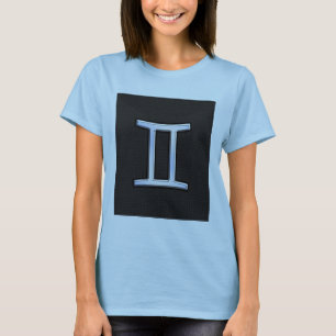 Chrome Like Gemini Zodiac Symbol T-Shirt