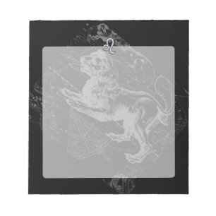 Chrome Like Leo Zodiac Constellation Map Hevelius Notepad