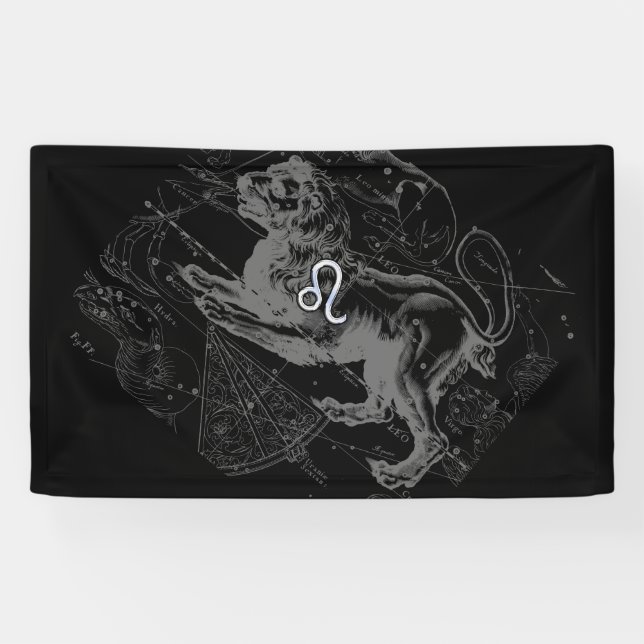 Chrome like Leo Zodiac Sign on Hevelius (Horizontal)