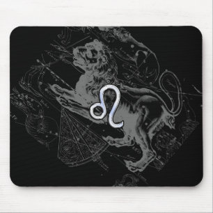 Chrome like Leo Zodiac Sign on Hevelius 1690 Mouse Mat