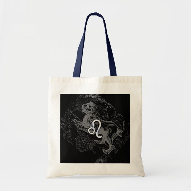 Chrome like Leo Zodiac Sign on Hevelius 1690 Tote Bag (Front)