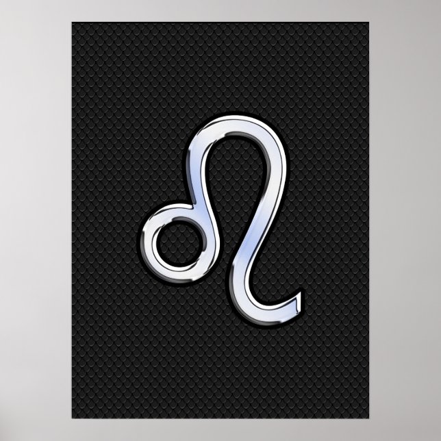 Chrome Like Leo Zodiac Sign on snake skin (Front)