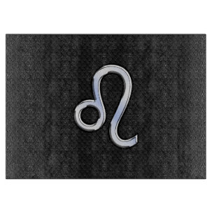 Chrome Like Leo Zodiac Sign on snake skin Cutting Board