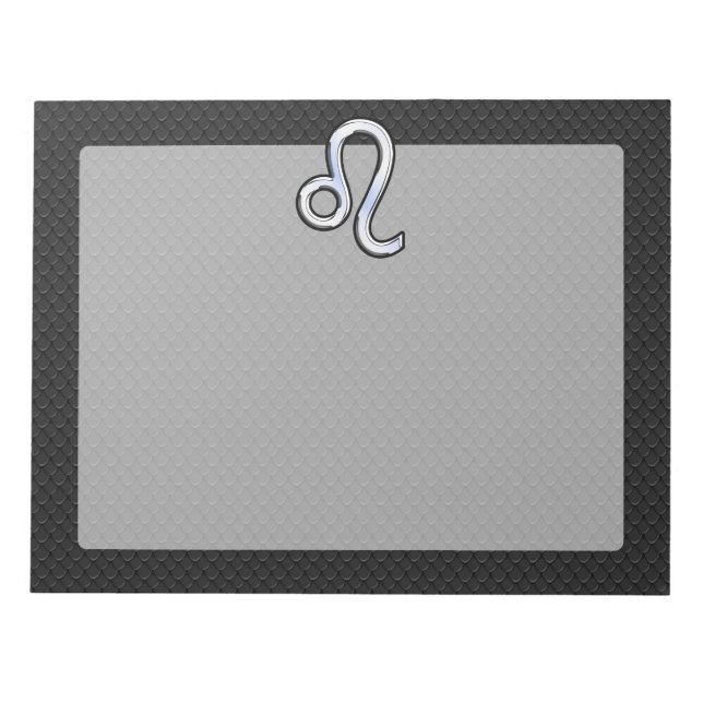 Chrome Like Leo Zodiac Sign on snake skin Notepad (Front)