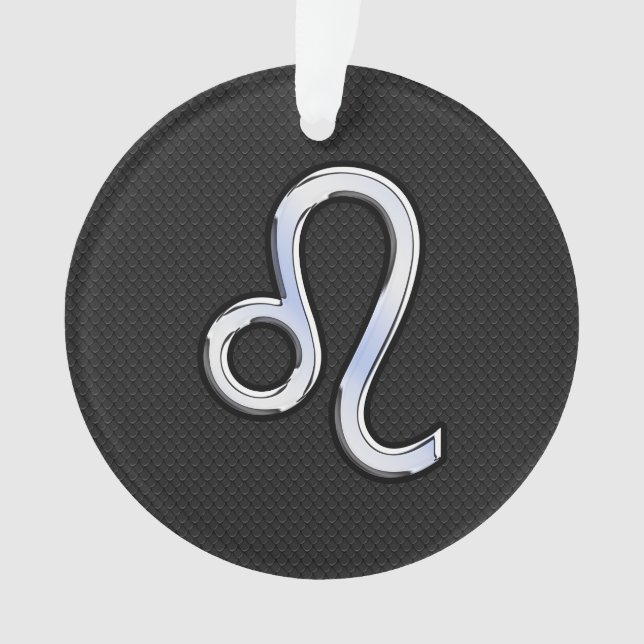Chrome Like Leo Zodiac Sign on snake skin Ornament (Front)