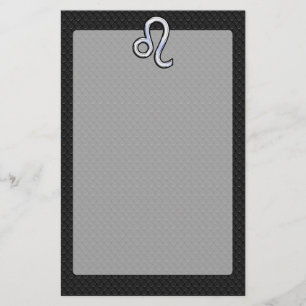 Chrome Like Leo Zodiac Sign on snake skin Stationery