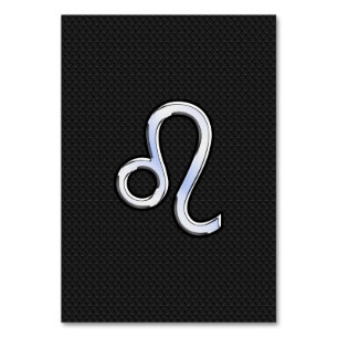 Chrome Like Leo Zodiac Symbol on snake skin Table Number