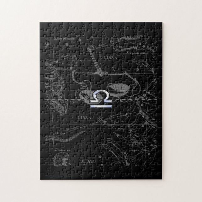 Chrome like Libra Zodiac Sign on Hevelius Jigsaw Puzzle (Vertical)