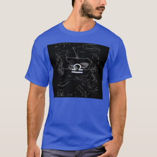 Chrome like Libra Zodiac Symbol on Hevelius T-Shirt