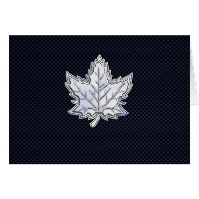 Chrome Like Maple Leaf Carbon Fibre Print (Front Horizontal)
