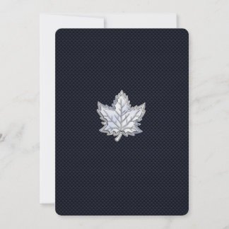 Chrome Like Maple Leaf on Carbon Fiber Print