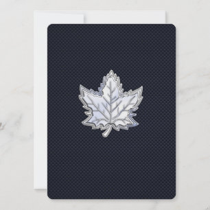 Chrome Like Maple Leaf on Carbon Fibre Print
