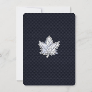 Chrome Like Maple Leaf on Carbon Fibre Print