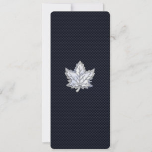 Chrome Like Maple Leaf on Carbon Fibre Print