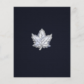 Chrome Like Maple Leaf on Carbon Fibre Print Flyer
