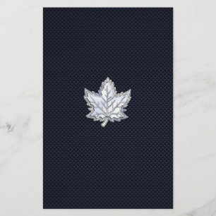 Chrome Like Maple Leaf on Carbon Fibre Print Flyer