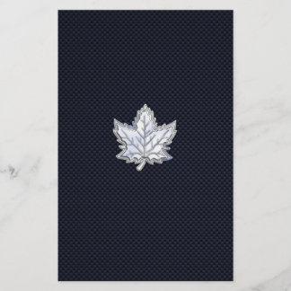 Chrome Like Maple Leaf on Carbon Fibre Print Flyer