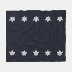 Chrome Like Maple Leaf on racy Carbon Fibre Print Fleece Blanket