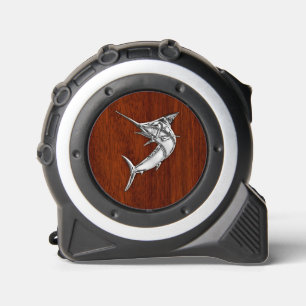 Chrome Like Marlin on Nautical Mahogany Print 1