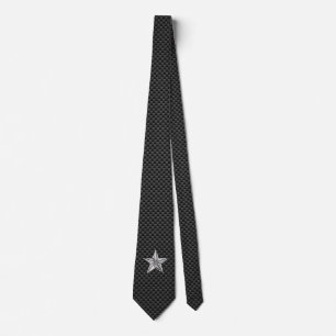Chrome like Nautical Star on Carbon Fibre style Tie