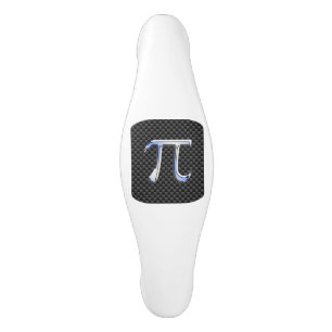Chrome Like Pi Symbol Charcoal Carbon Fibre Print Ceramic Cabinet Pull