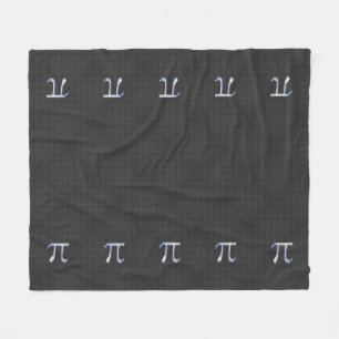 Chrome Like Pi Symbol Charcoal Carbon Fibre Print Fleece Blanket