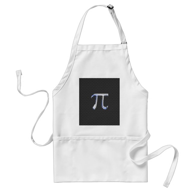 Chrome Like Pi Symbol in Carbon Fibre Style Standard Apron (Front)
