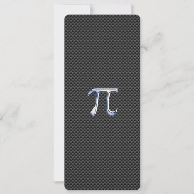 Chrome Like Pi Symbol on Carbon Fibre Print (Front)