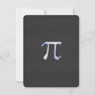 Chrome Like Pi Symbol on Carbon Fibre Print