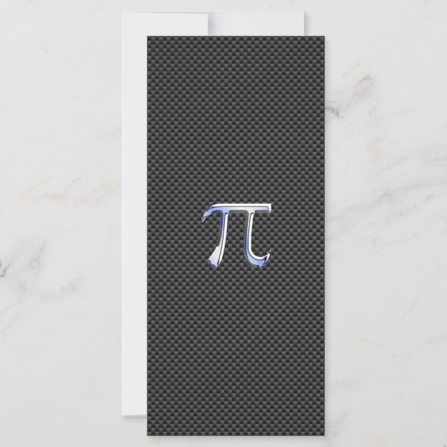 Chrome Like Pi Symbol on Carbon Fibre Print (Front)