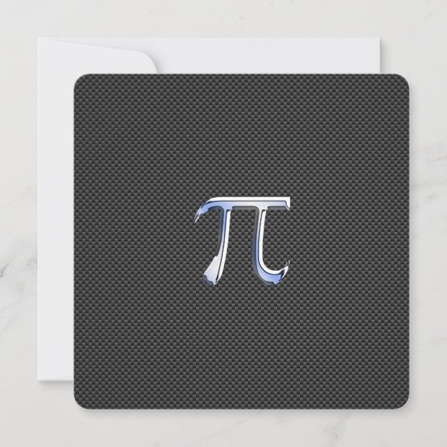 Chrome Like Pi Symbol on Carbon Fibre Print (Front)