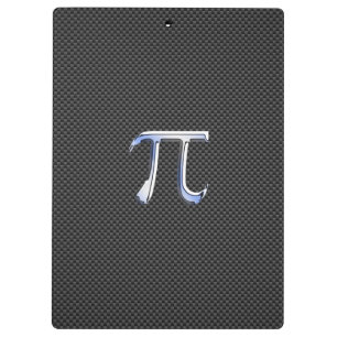Chrome Like Pi Symbol on Carbon Fibre Print Clipboard