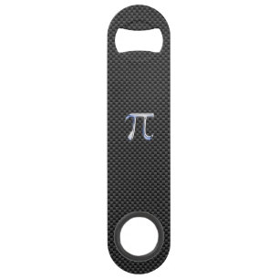 Chrome Like Pi Symbol on Carbon Fibre Style