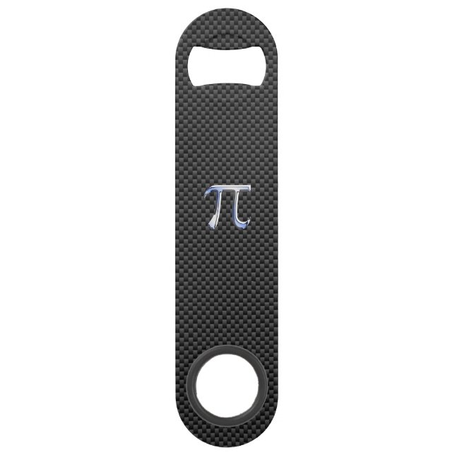 Chrome Like Pi Symbol on Carbon Fibre Style (Front)