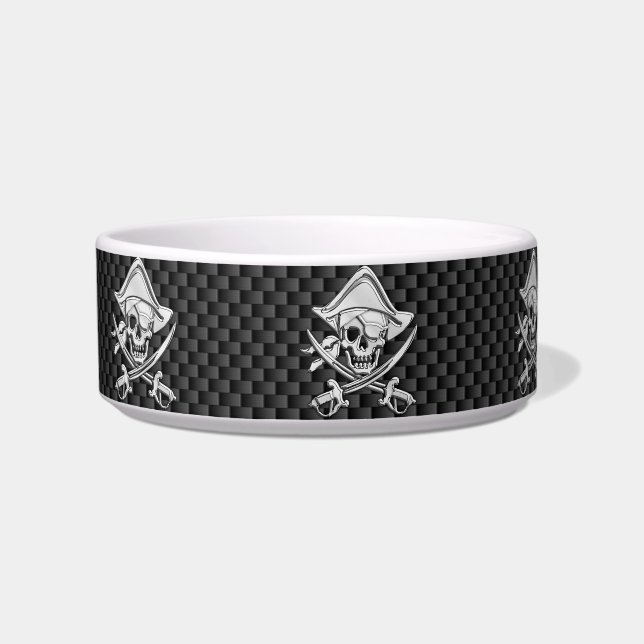 Chrome Like Pirate on Black Carbon Fibre Bowl (Left)