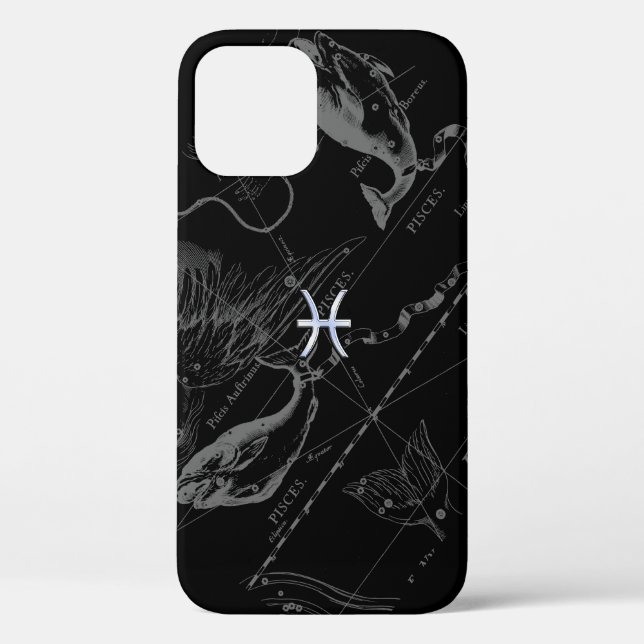 Chrome like Pisces Zodiac Sign on Hevelius Case-Mate iPhone Case (Back)