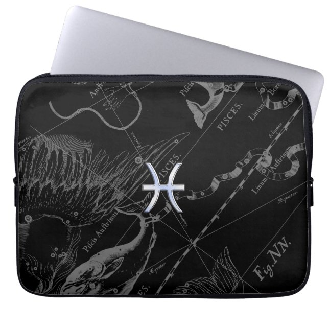 Chrome like Pisces Zodiac Sign on Hevelius Laptop Sleeve (Front)